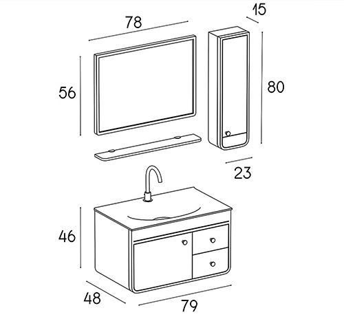 کابینت روشویی پی وی سی مدل D-8006